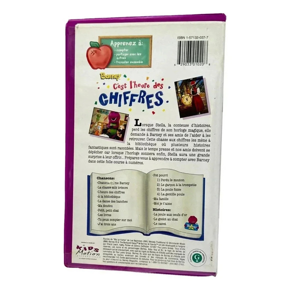 Barney VHS C'est L'heure  des Chiffres Counting French Francais - Picture 4 of 5